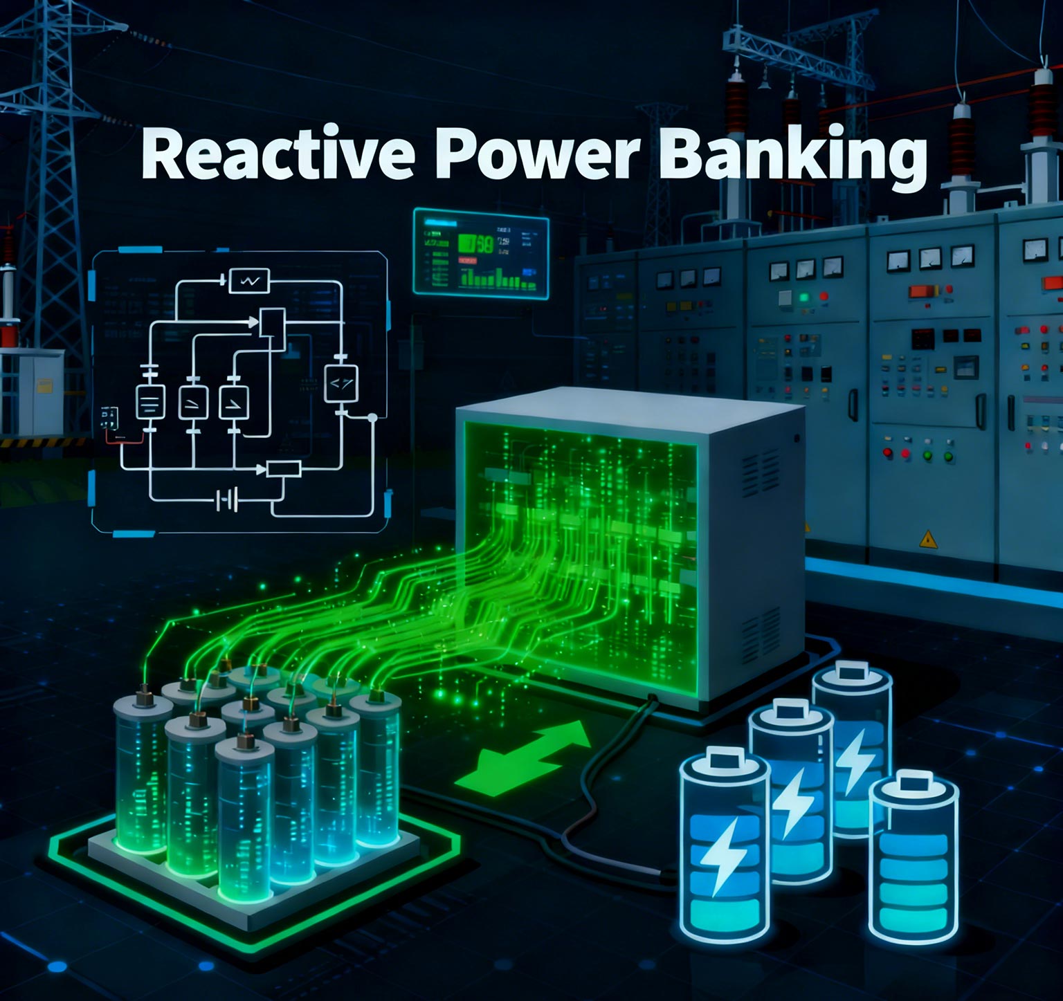 スマートグリッドにおける「無効電力銀行」または「無効電力供給」の概念とは何ですか?