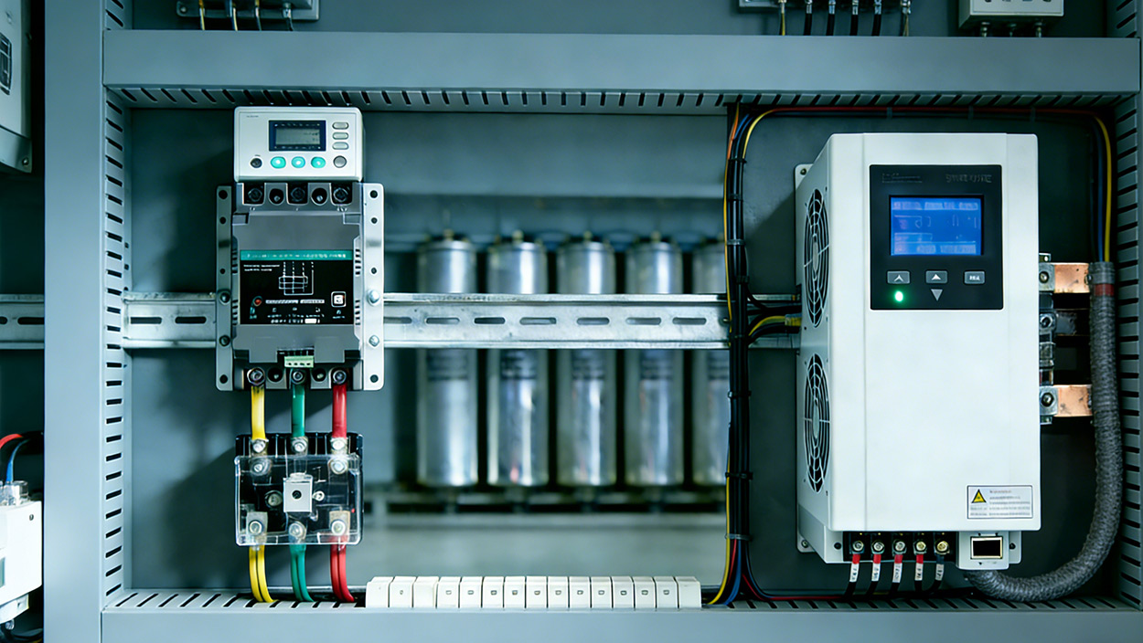 ハイブリッド補償システムにおいて、分相補償複合スイッチは静的無効電力発生器 (SVG) とどのように連携しますか?