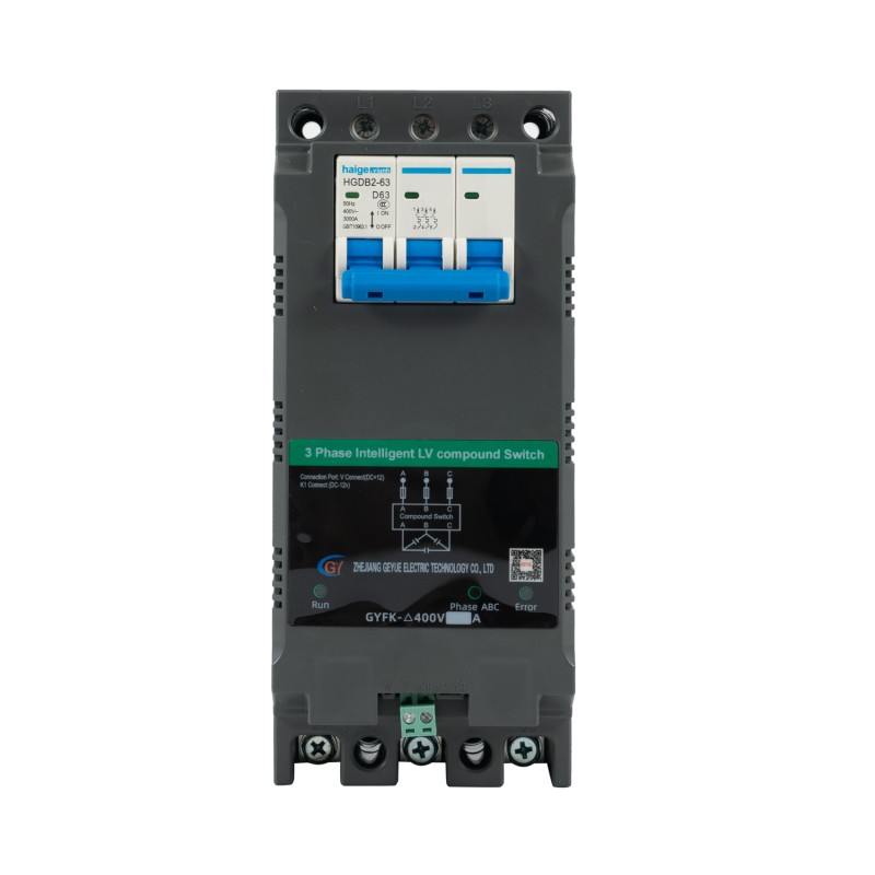GYFK-Δ400V三相補償MCB DZ47 3相インテリジェント低電圧化合物スイッチ